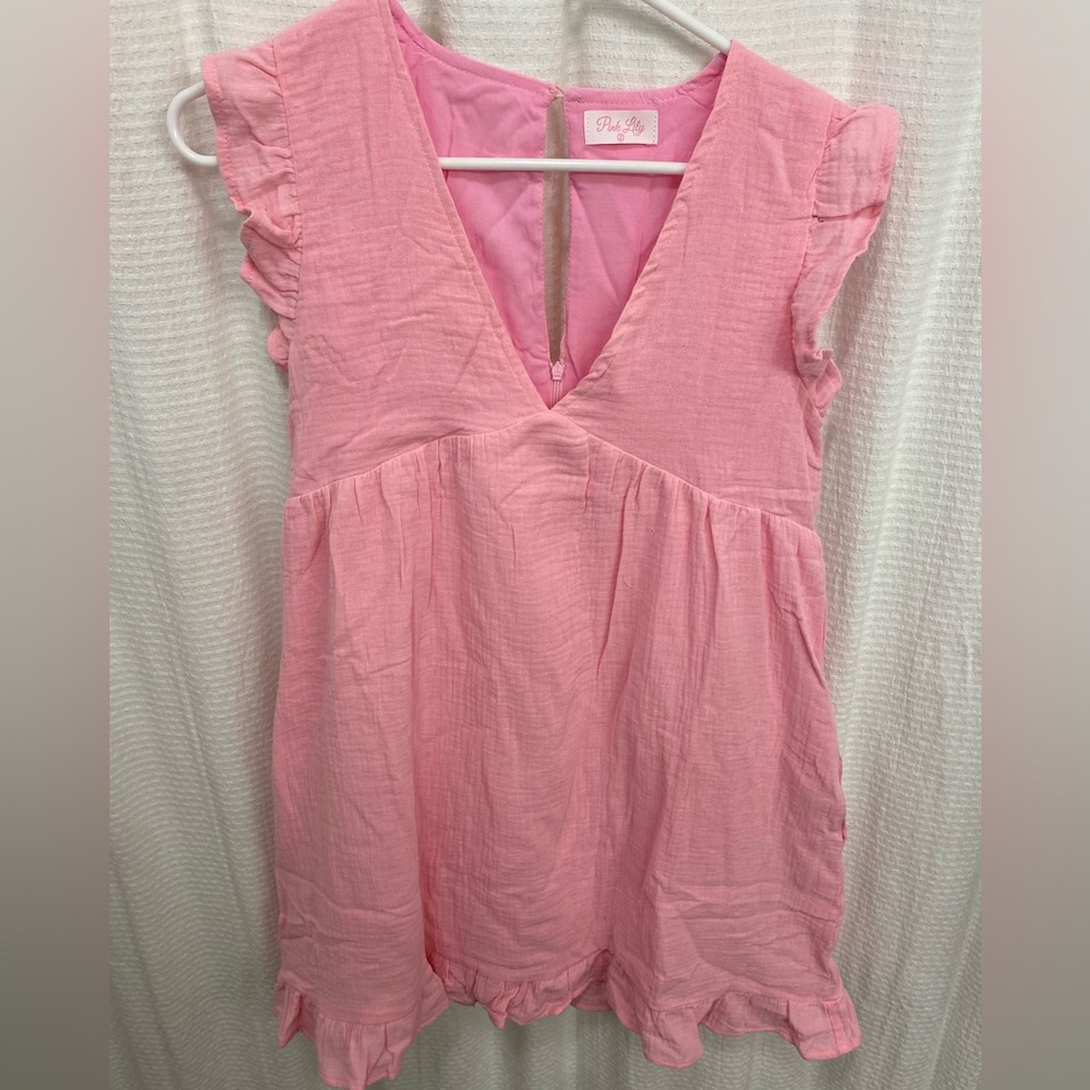 Bubblegum Pink Babydoll Dress (romper underneath).